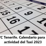 Santa Cruz de Tenerife. Modificación del calendario para la actividad del taxi año 2023.